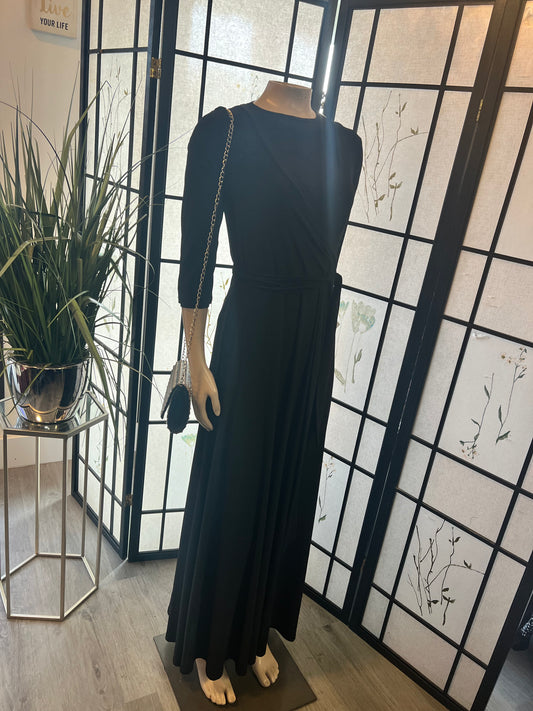 Black wrapped maxi dress